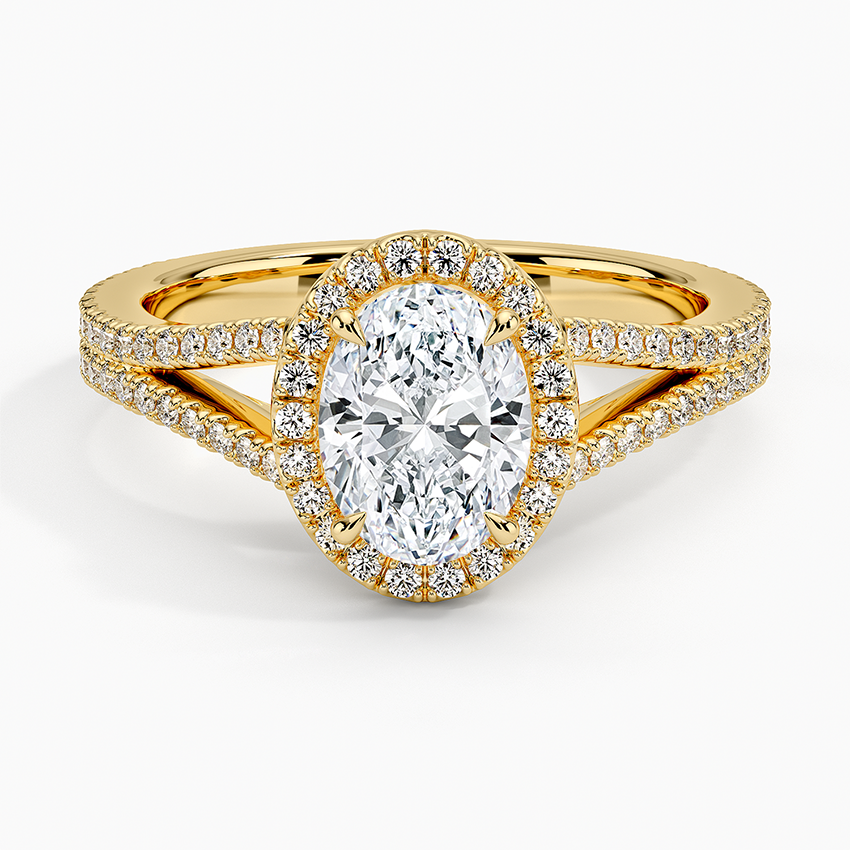 1,50 Karat Oval Halo Tasarım Tektaş Laboratuvar Pırlanta Yüzük 18K - Aurelia - Bold Diamonds
