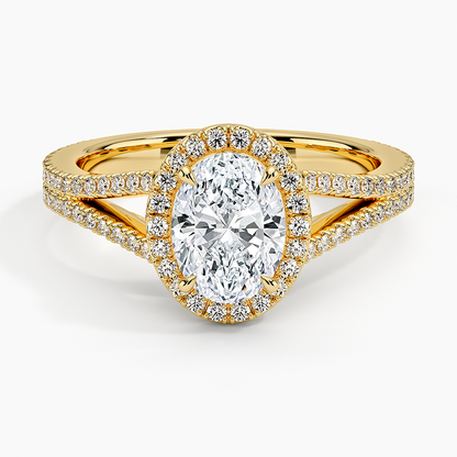 1,50 Karat Oval Halo Tasarım Tektaş Laboratuvar Pırlanta Yüzük 18K - Aurelia - Bold Diamonds