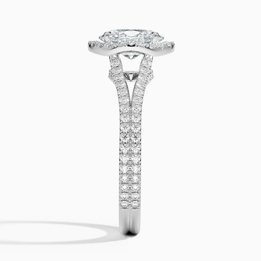 1,50 Karat Oval Halo Tasarım Tektaş Laboratuvar Pırlanta Yüzük 18K - Aurelia - Bold Diamonds
