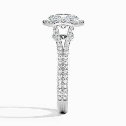 1,50 Karat Oval Halo Tasarım Tektaş Laboratuvar Pırlanta Yüzük 18K - Aurelia - Bold Diamonds
