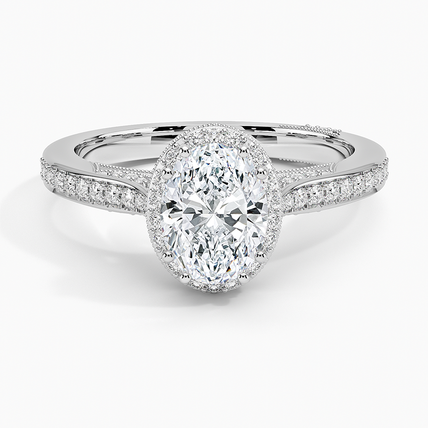 1.50 Karat Oval Halo Tasarım Tektaş Laboratuvar Pırlanta Yüzük 18K  -Clarella - Bold Diamonds