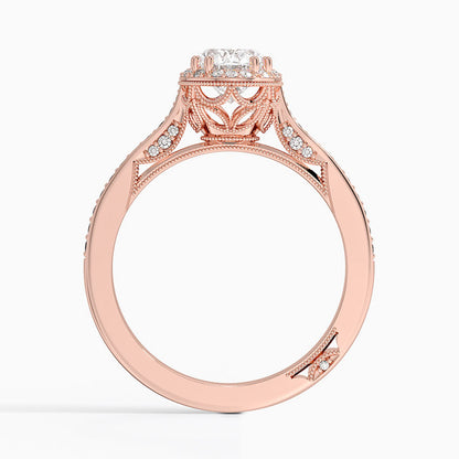 1.50 Karat Oval Halo Tasarım Tektaş Laboratuvar Pırlanta Yüzük 18K  -Clarella - Bold Diamonds