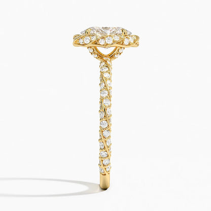 1.50 Karat Oval Halo Tasarım Tektaş Laboratuvar Pırlanta Yüzük  18k -Elyra - Bold Diamonds