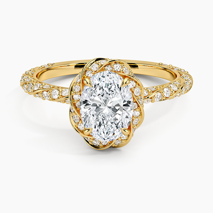 1.50 Karat Oval Halo Tasarım Tektaş Laboratuvar Pırlanta Yüzük  18k -Elyra - Bold Diamonds