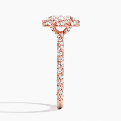 1.50 Karat Oval Halo Tasarım Tektaş Laboratuvar Pırlanta Yüzük  18k -Elyra - Bold Diamonds