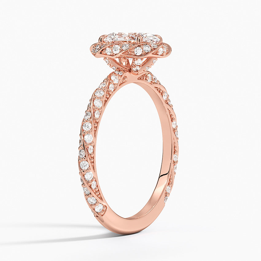 1.50 Karat Oval Halo Tasarım Tektaş Laboratuvar Pırlanta Yüzük  18k -Elyra - Bold Diamonds
