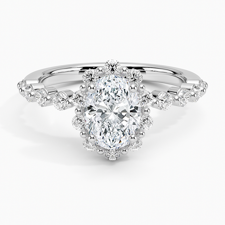 1.50 Karat Oval Halo Tasarım Tektaş Laboratuvar Pırlanta Yüzük 18K -Mirara - Bold Diamonds
