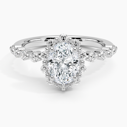 1.50 Karat Oval Halo Tasarım Tektaş Laboratuvar Pırlanta Yüzük 18K -Mirara - Bold Diamonds