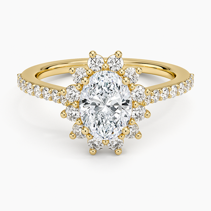 1,50 Karat Oval Halo Tasarım Tektaş Laboratuvar Pırlanta Yüzük 18K -Seraphina - Bold Diamonds