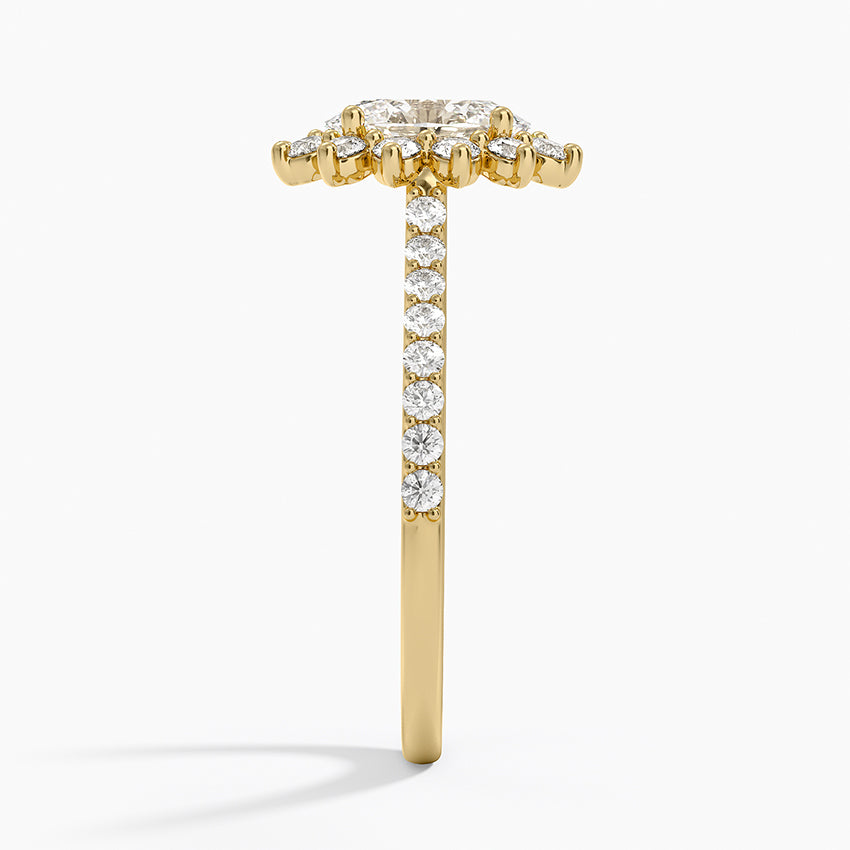 1,50 Karat Oval Halo Tasarım Tektaş Laboratuvar Pırlanta Yüzük 18K -Seraphina - Bold Diamonds