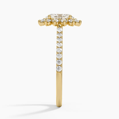 1,50 Karat Oval Halo Tasarım Tektaş Laboratuvar Pırlanta Yüzük 18K -Seraphina - Bold Diamonds