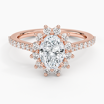 1,50 Karat Oval Halo Tasarım Tektaş Laboratuvar Pırlanta Yüzük 18K -Seraphina - Bold Diamonds