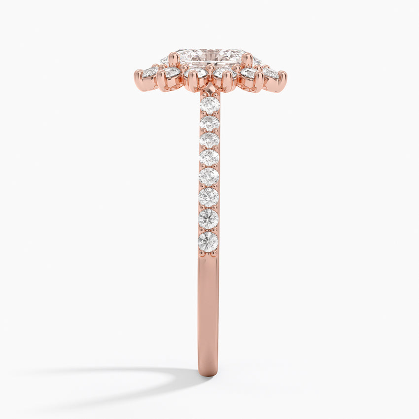 1,50 Karat Oval Halo Tasarım Tektaş Laboratuvar Pırlanta Yüzük 18K -Seraphina - Bold Diamonds