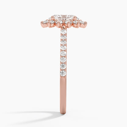 1,50 Karat Oval Halo Tasarım Tektaş Laboratuvar Pırlanta Yüzük 18K -Seraphina - Bold Diamonds