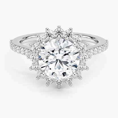1,50 Karat Oval Halo Tasarım Tektaş Laboratuvar Pırlanta Yüzük 18K -Seraphina - Bold Diamonds