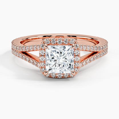 1,50 Karat Prenses Halo Tasarım Tektaş Laboratuvar Pırlanta Yüzük 18K - Aurelia - Bold Diamonds