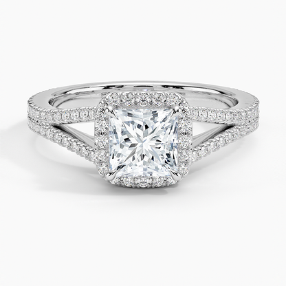 1,50 Karat Prenses Halo Tasarım Tektaş Laboratuvar Pırlanta Yüzük 18K - Aurelia - Bold Diamonds