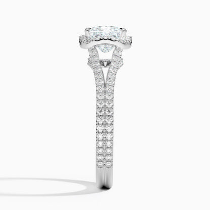 1,50 Karat Prenses Halo Tasarım Tektaş Laboratuvar Pırlanta Yüzük 18K - Aurelia - Bold Diamonds