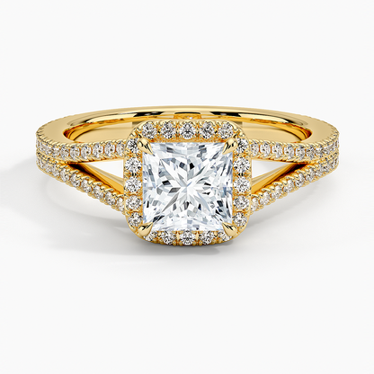 1,50 Karat Prenses Halo Tasarım Tektaş Laboratuvar Pırlanta Yüzük 18K - Aurelia - Bold Diamonds