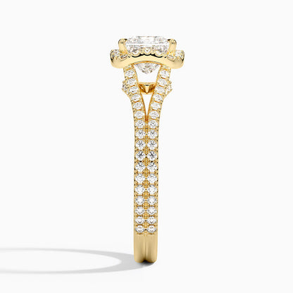 1,50 Karat Prenses Halo Tasarım Tektaş Laboratuvar Pırlanta Yüzük 18K - Aurelia - Bold Diamonds