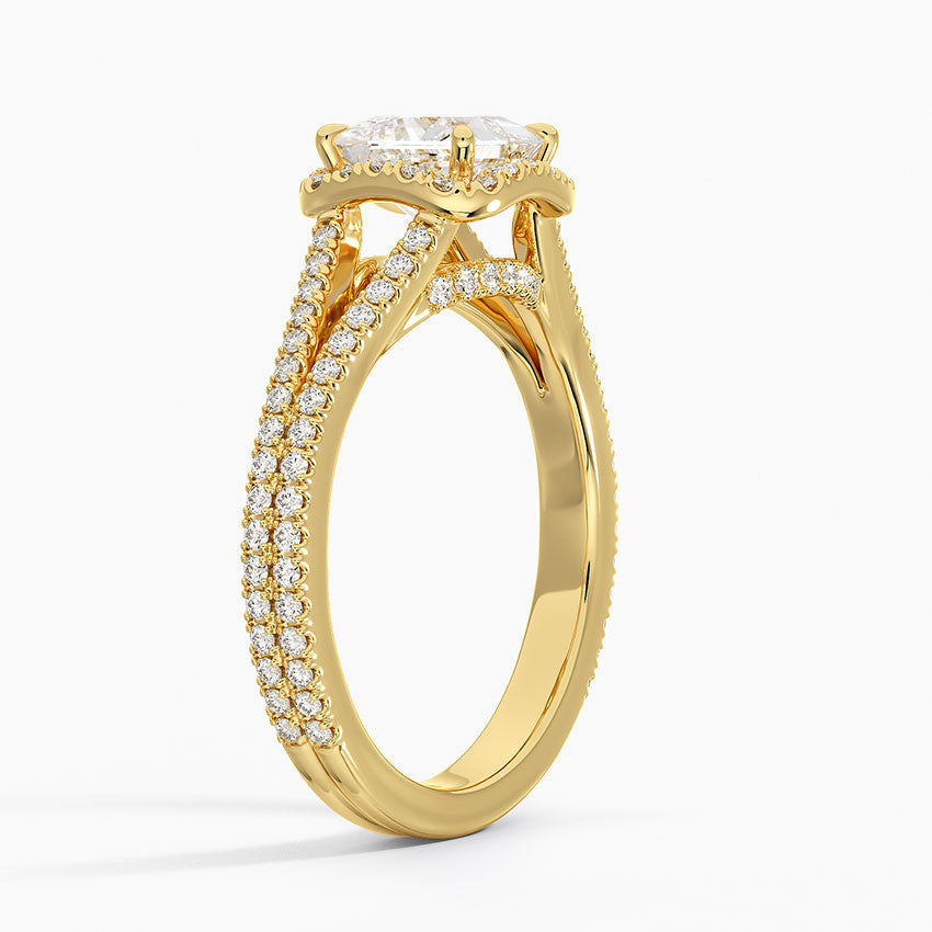 1,50 Karat Prenses Halo Tasarım Tektaş Laboratuvar Pırlanta Yüzük 18K - Aurelia - Bold Diamonds