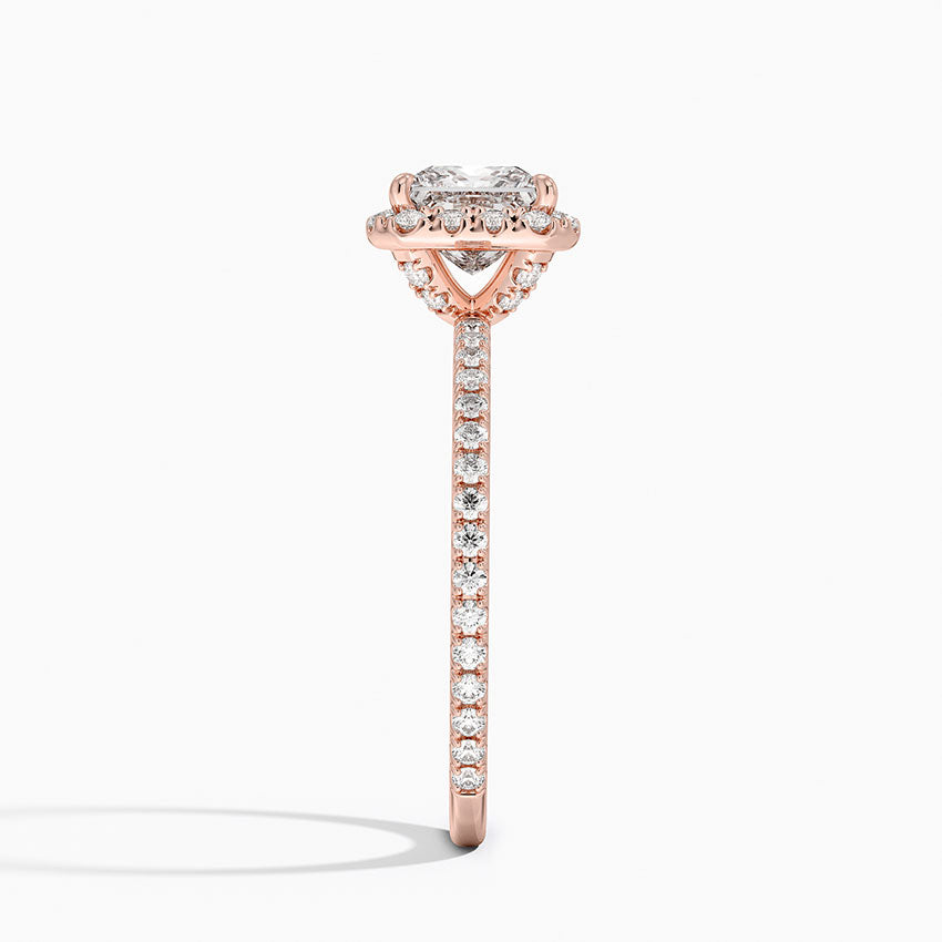 1,50 Karat Prenses Halo Tasarım Tektaş Laboratuvar Pırlanta Yüzük 18K - Celestia - Bold Diamonds