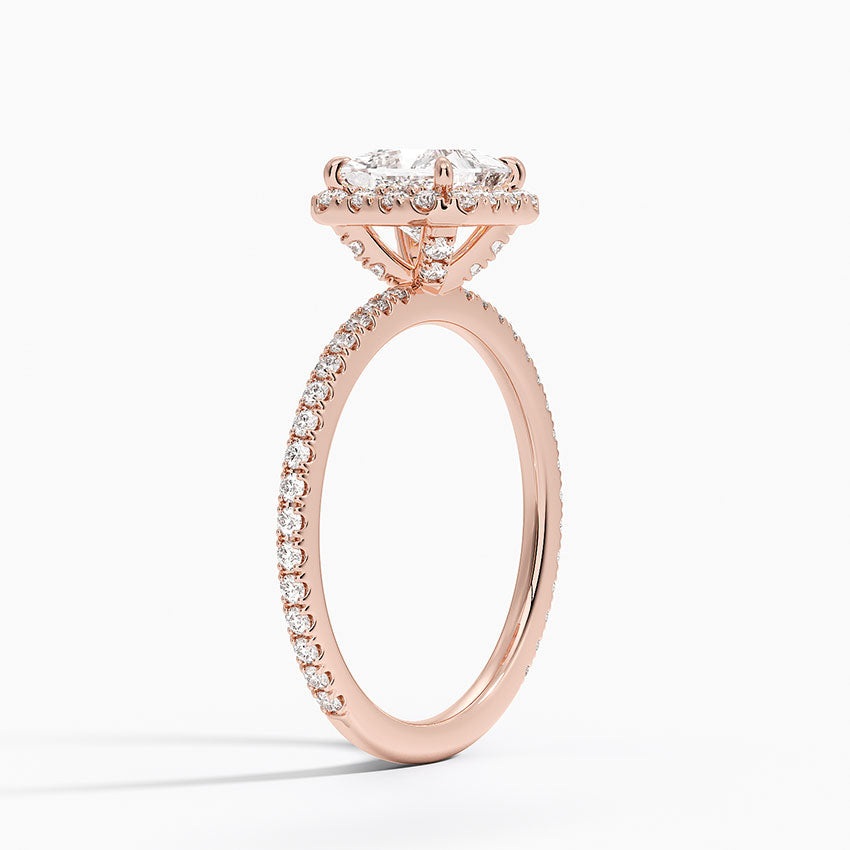 1,50 Karat Prenses Halo Tasarım Tektaş Laboratuvar Pırlanta Yüzük 18K - Celestia - Bold Diamonds