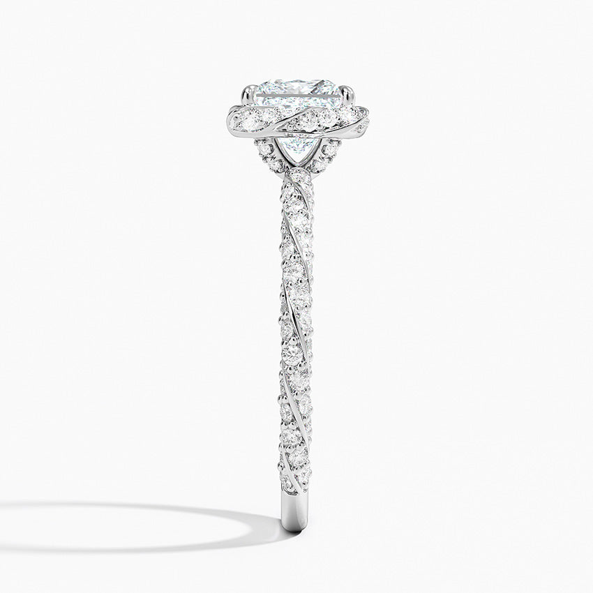 1.50 Karat Prenses Halo Tasarım Tektaş Laboratuvar Pırlanta Yüzük  18k -Elyra - Bold Diamonds