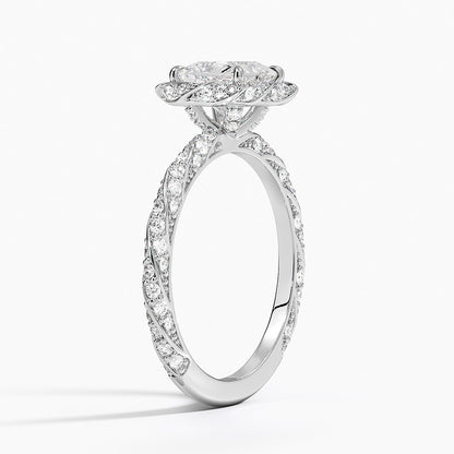 1.50 Karat Prenses Halo Tasarım Tektaş Laboratuvar Pırlanta Yüzük  18k -Elyra - Bold Diamonds