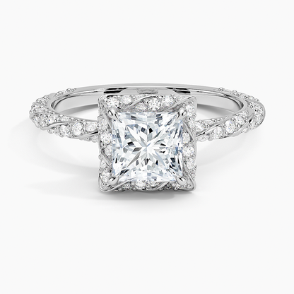 1.50 Karat Prenses Halo Tasarım Tektaş Laboratuvar Pırlanta Yüzük  18k -Elyra - Bold Diamonds