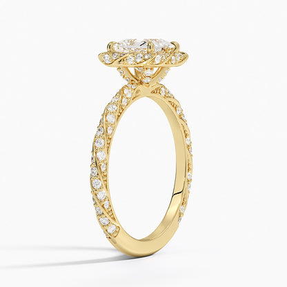 1.50 Karat Prenses Halo Tasarım Tektaş Laboratuvar Pırlanta Yüzük  18k -Elyra - Bold Diamonds
