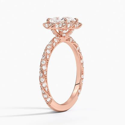 1.50 Karat Prenses Halo Tasarım Tektaş Laboratuvar Pırlanta Yüzük  18k -Elyra - Bold Diamonds