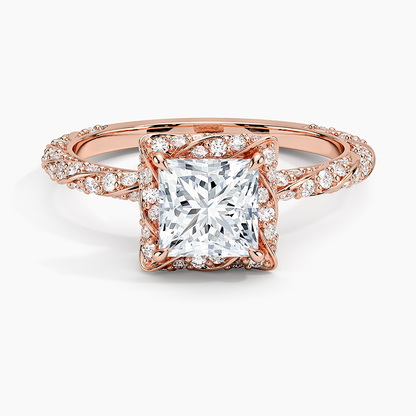 1.50 Karat Prenses Halo Tasarım Tektaş Laboratuvar Pırlanta Yüzük  18k -Elyra - Bold Diamonds