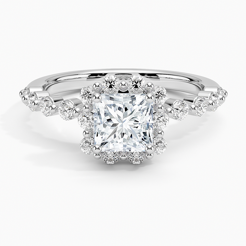 1.50 Karat Prenses Halo Tasarım Tektaş Laboratuvar Pırlanta Yüzük 18K -Mirara - Bold Diamonds