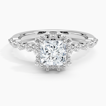 1.50 Karat Prenses Halo Tasarım Tektaş Laboratuvar Pırlanta Yüzük 18K -Mirara - Bold Diamonds