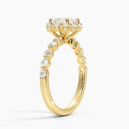 1.50 Karat Prenses Halo Tasarım Tektaş Laboratuvar Pırlanta Yüzük 18K -Mirara - Bold Diamonds