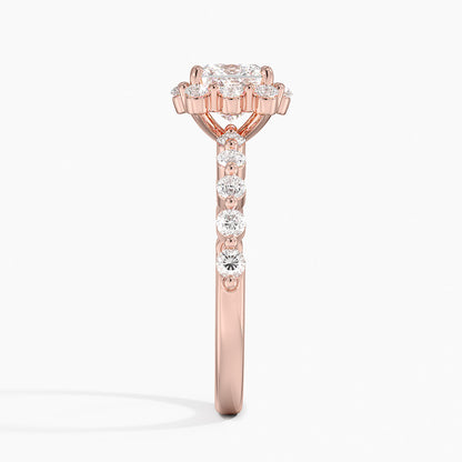 1.50 Karat Prenses Halo Tasarım Tektaş Laboratuvar Pırlanta Yüzük 18K -Mirara - Bold Diamonds