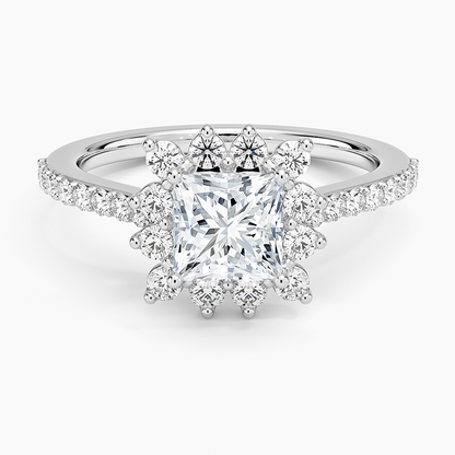 1,50 Karat Princess Halo Tasarım Tektaş Laboratuvar Pırlanta Yüzük 18K -Seraphina - Bold Diamonds