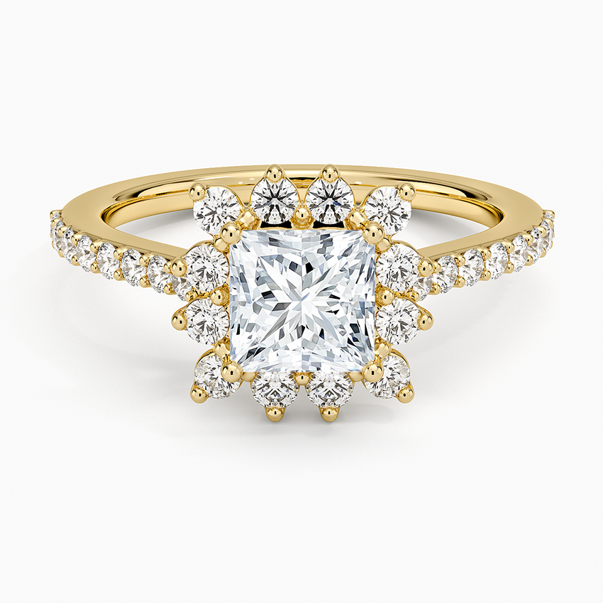 1,50 Karat Princess Halo Tasarım Tektaş Laboratuvar Pırlanta Yüzük 18K -Seraphina - Bold Diamonds