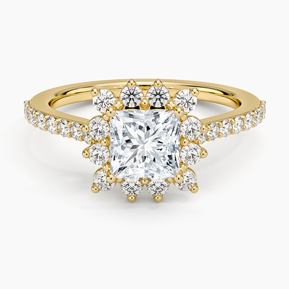 1,50 Karat Princess Halo Tasarım Tektaş Laboratuvar Pırlanta Yüzük 18K -Seraphina - Bold Diamonds
