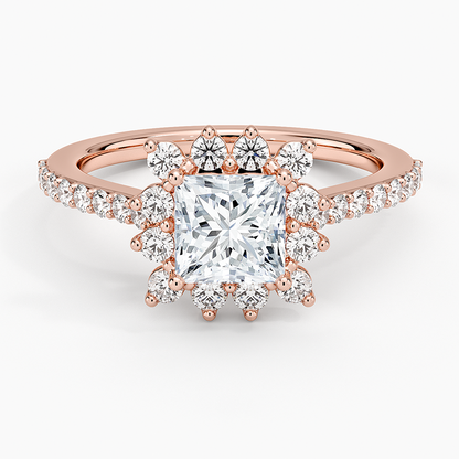 1,50 Karat Princess Halo Tasarım Tektaş Laboratuvar Pırlanta Yüzük 18K -Seraphina - Bold Diamonds