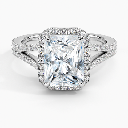 1,50 Karat Radiant Halo Tasarım Tektaş Laboratuvar Pırlanta Yüzük 18K - Aurelia - Bold Diamonds