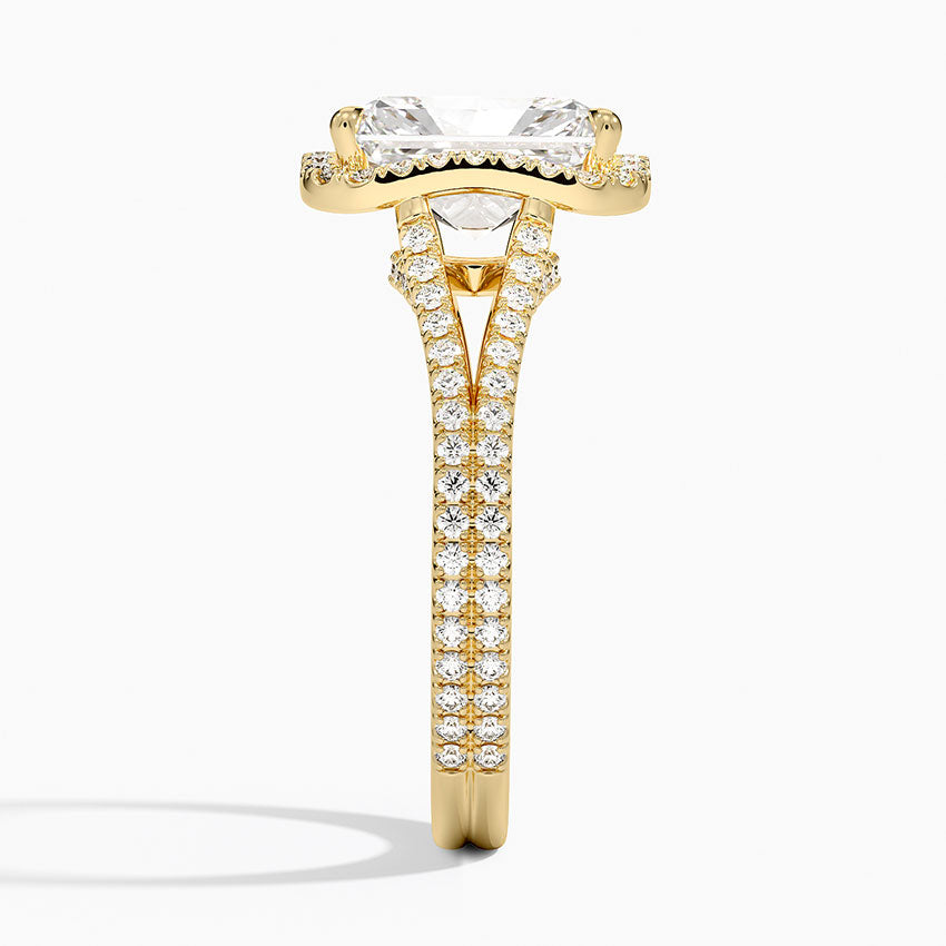 1,50 Karat Radiant Halo Tasarım Tektaş Laboratuvar Pırlanta Yüzük 18K - Aurelia - Bold Diamonds