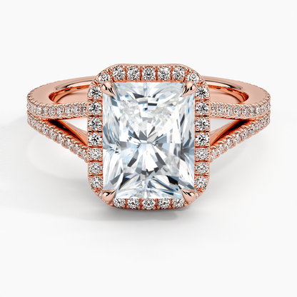 1,50 Karat Radiant Halo Tasarım Tektaş Laboratuvar Pırlanta Yüzük 18K - Aurelia - Bold Diamonds