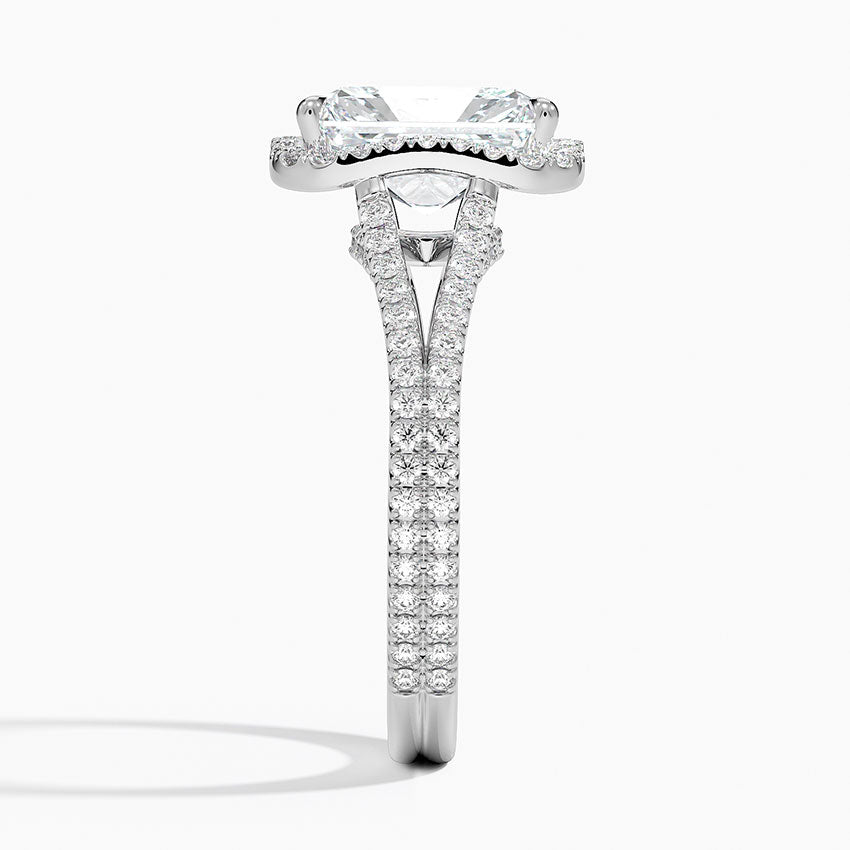 1,50 Karat Radiant Halo Tasarım Tektaş Laboratuvar Pırlanta Yüzük 18K - Aurelia - Bold Diamonds