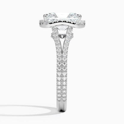 1,50 Karat Radiant Halo Tasarım Tektaş Laboratuvar Pırlanta Yüzük 18K - Aurelia - Bold Diamonds