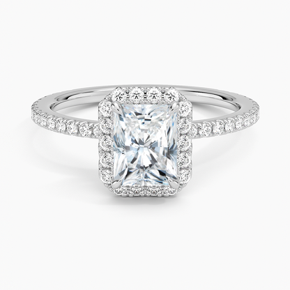 1,50 Karat Radiant Halo Tasarım Tektaş Laboratuvar Pırlanta Yüzük 18K -Celestia - Bold Diamonds