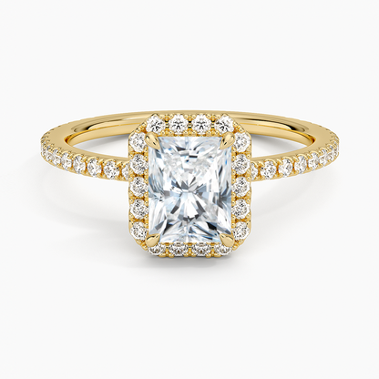 1,50 Karat Radiant Halo Tasarım Tektaş Laboratuvar Pırlanta Yüzük 18K -Celestia - Bold Diamonds
