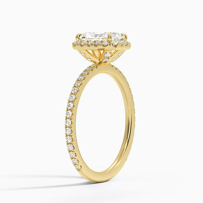 1,50 Karat Radiant Halo Tasarım Tektaş Laboratuvar Pırlanta Yüzük 18K -Celestia - Bold Diamonds