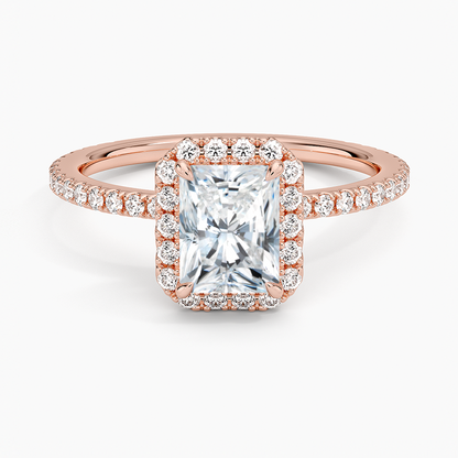 1,50 Karat Radiant Halo Tasarım Tektaş Laboratuvar Pırlanta Yüzük 18K -Celestia - Bold Diamonds